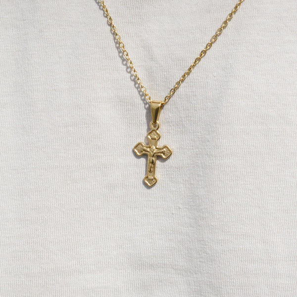 CRUCIFIX 2.0 NECKLACE - GOLD TONE