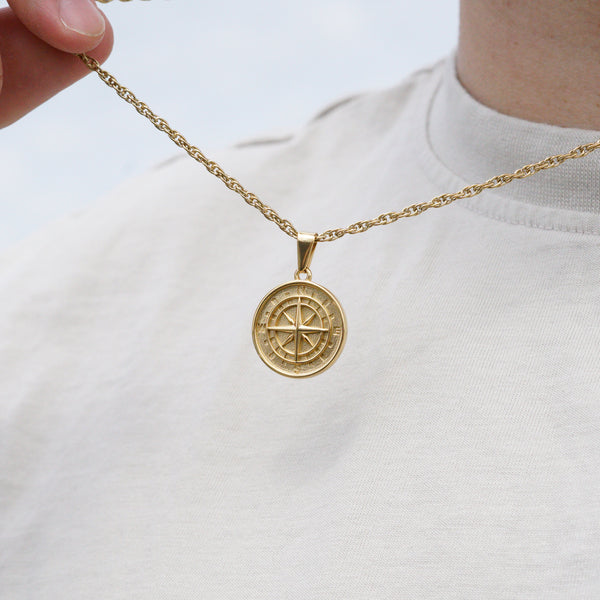 Compass Necklace - 18k Gold Plated