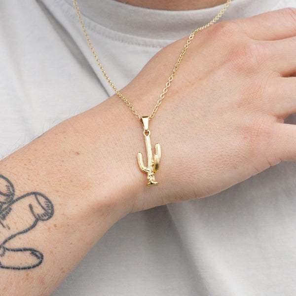 Cactus Necklace - 18k Gold Plated