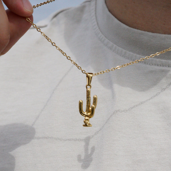 Cactus Necklace - 18k Gold Plated