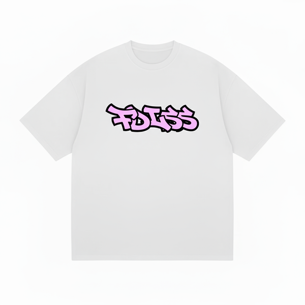 Emission Tee Box Fit - Hvid/Pink