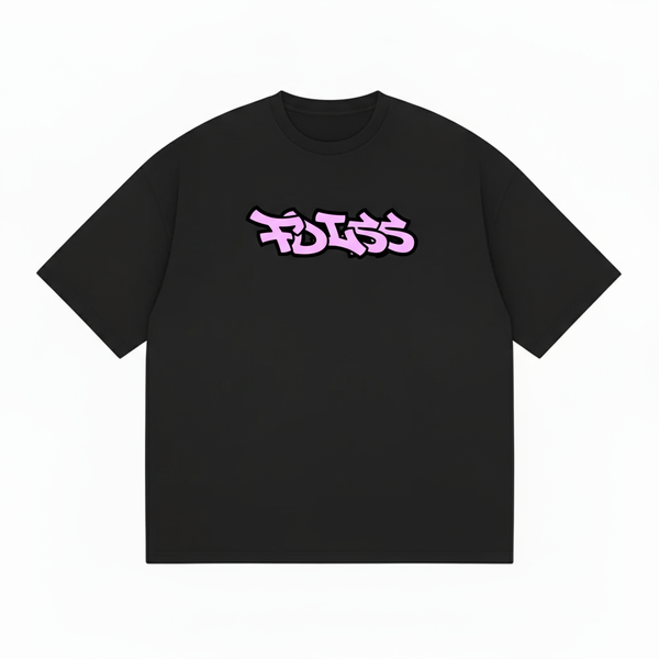 Emission Tee Box Fit - Sort/Pink