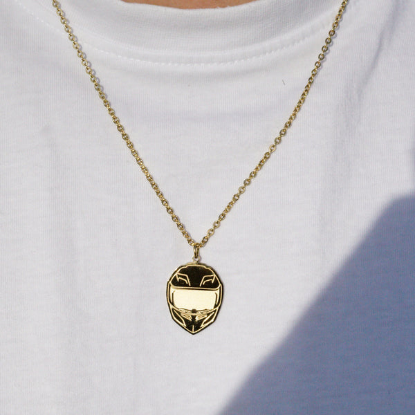 Helmet Necklace - 18k Gold Plated