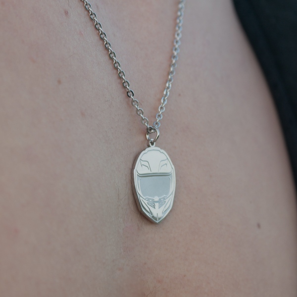 Helmet Necklace - Silver Colored