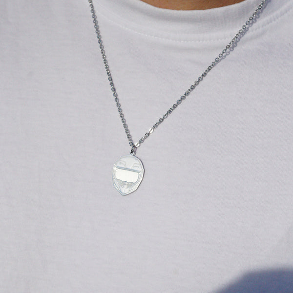 Helmet Necklace - Silver
