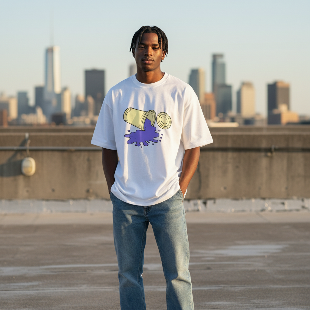 Spilled Tee Box Fit - Hvid