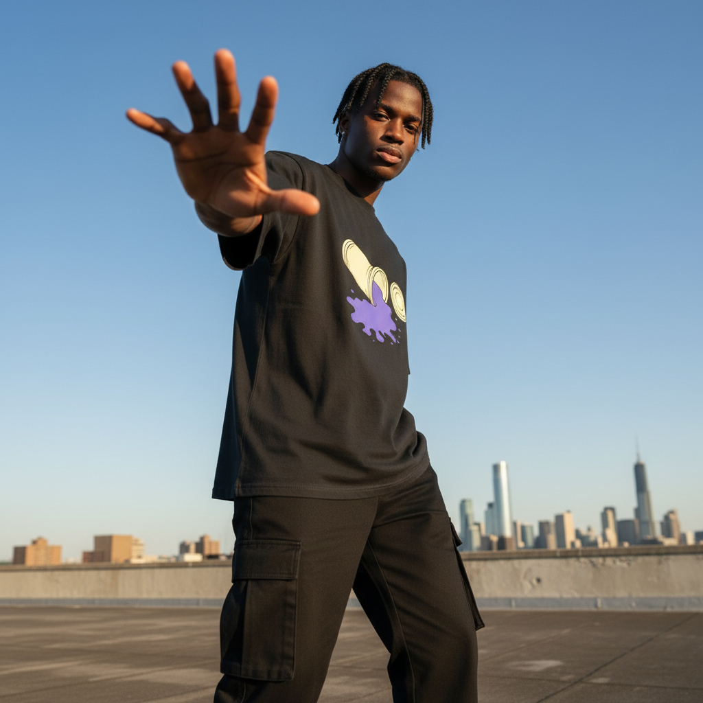 Spilled Tee Box Fit - Sort