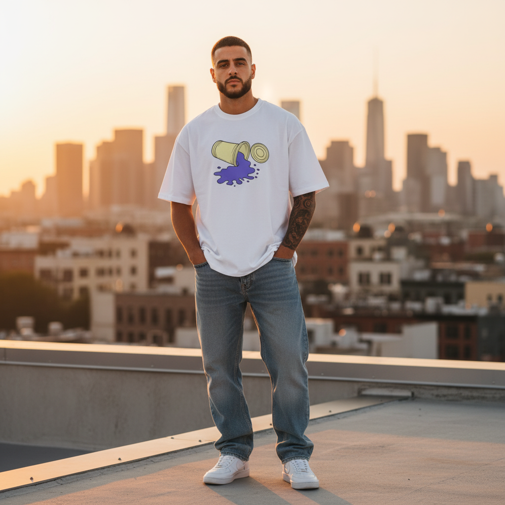 Spilled Tee Box Fit - Hvid