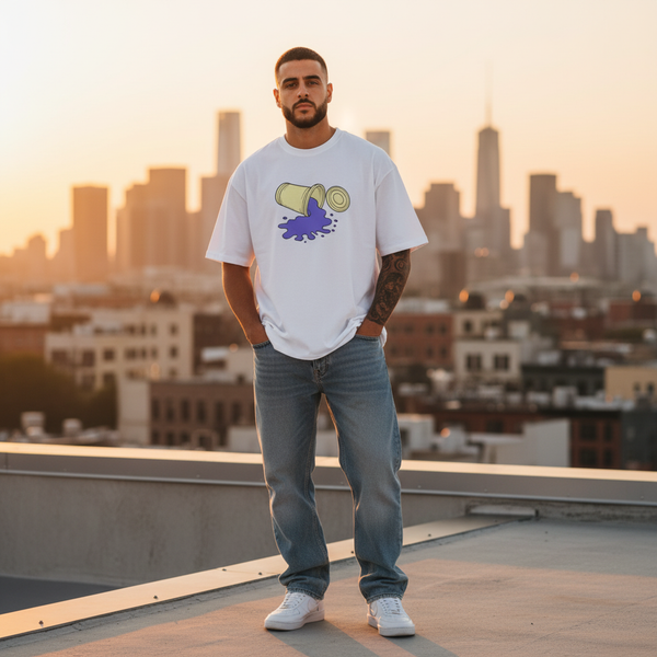 Spilled Tee Box Fit - Hvid