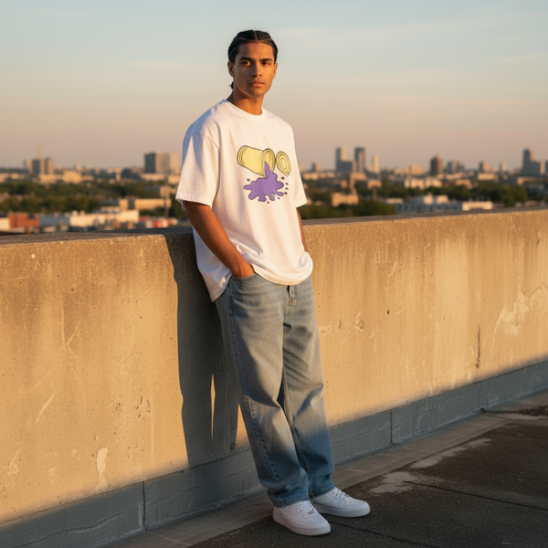 Spilled Tee Box Fit - Hvid