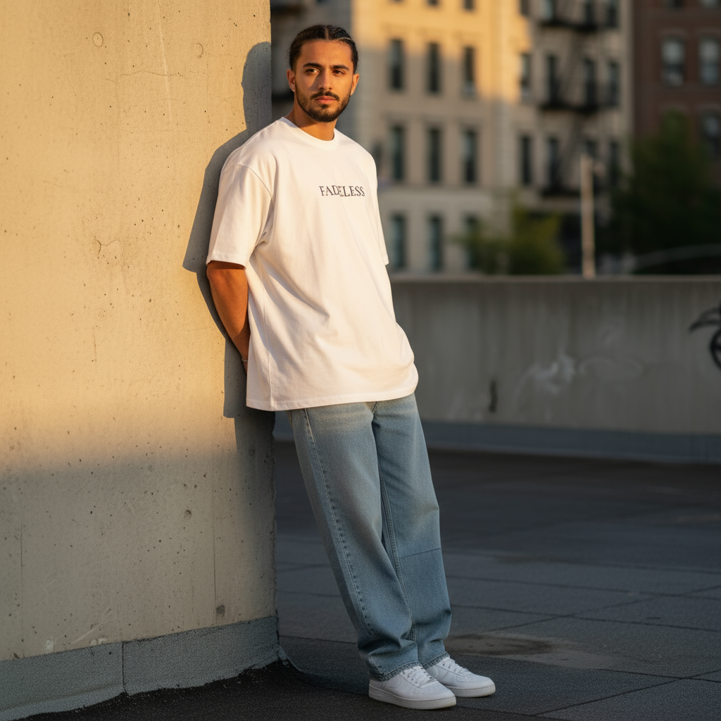 Simple Tee Box Fit - Hvid/Sort