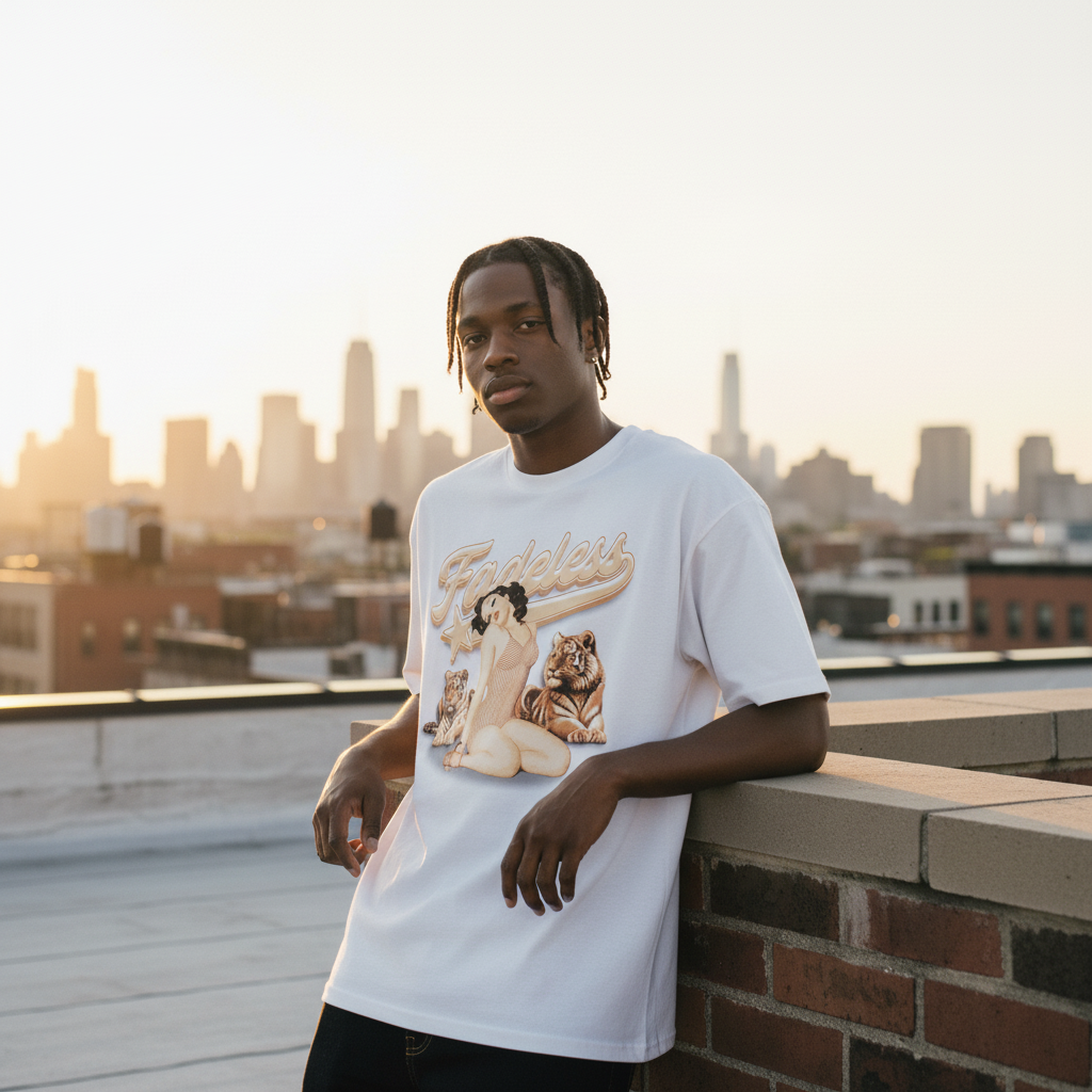 Monroe Logo Tee Box Fit - Hvid