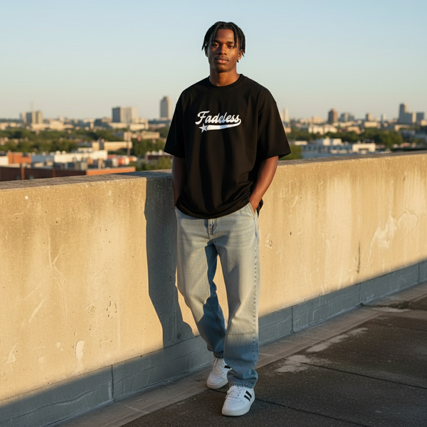 Star Tee Box Fit - Sort/Hvid