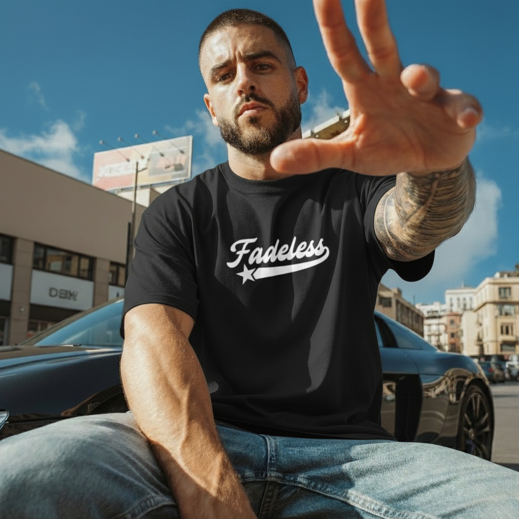 Star Tee Box Fit - Sort/Hvid