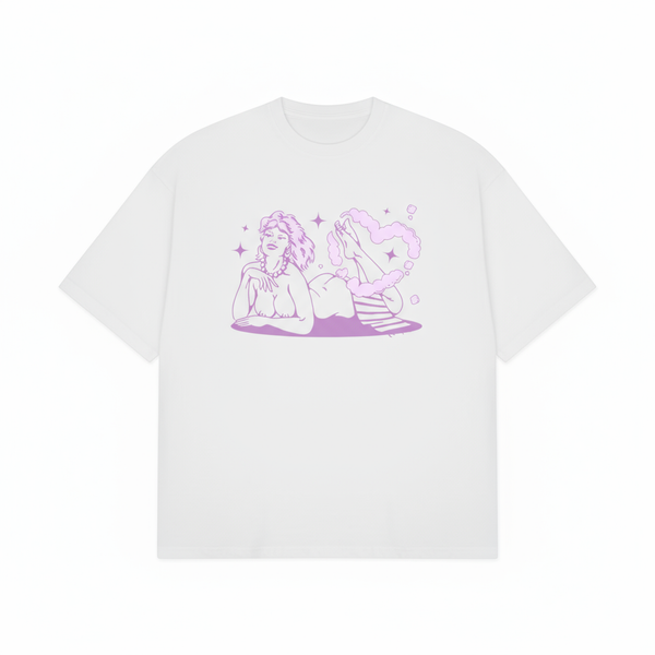 Lover Tee Box Fit - Hvid/Pink