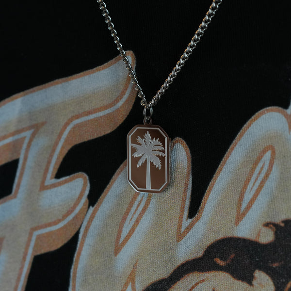 Palm Necklace – Silver-Toned