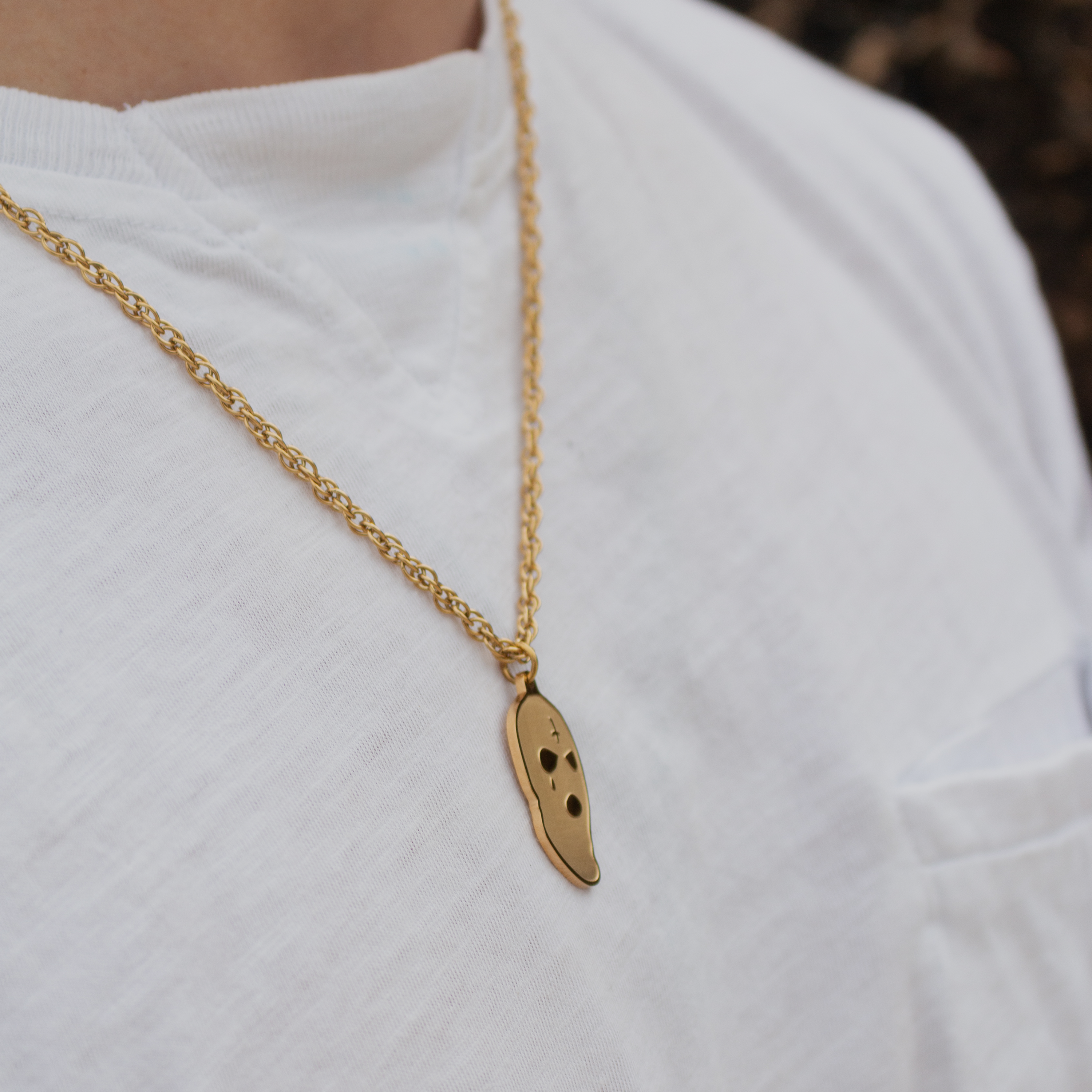 SKI MASK NECKLACE - GOLD