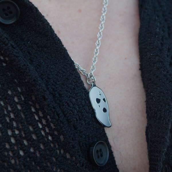 Ski Mask Necklace - Silver