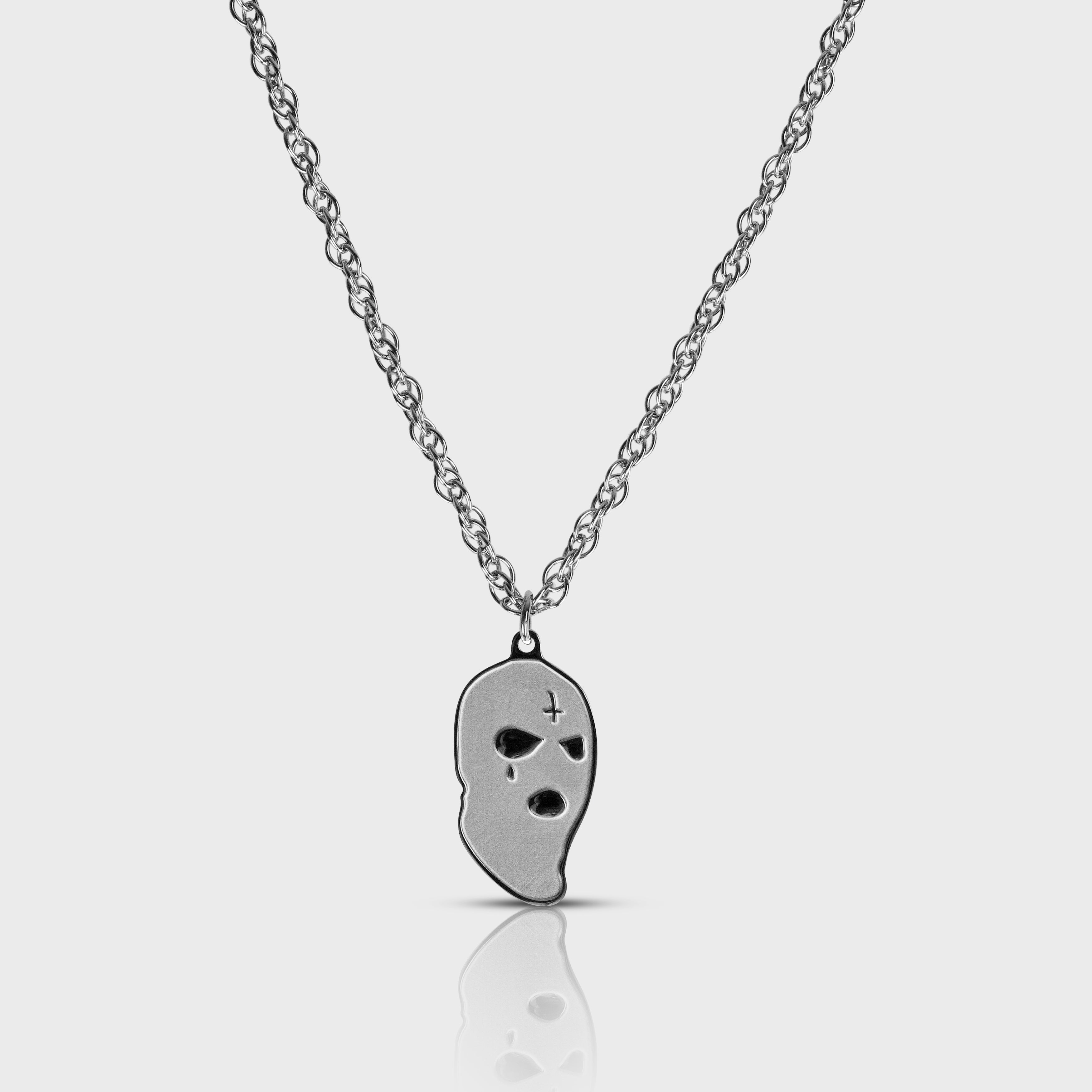 SKI MASK NECKLACE - SILVER