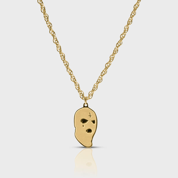 Ski Mask Necklace - 18k Gold Plated