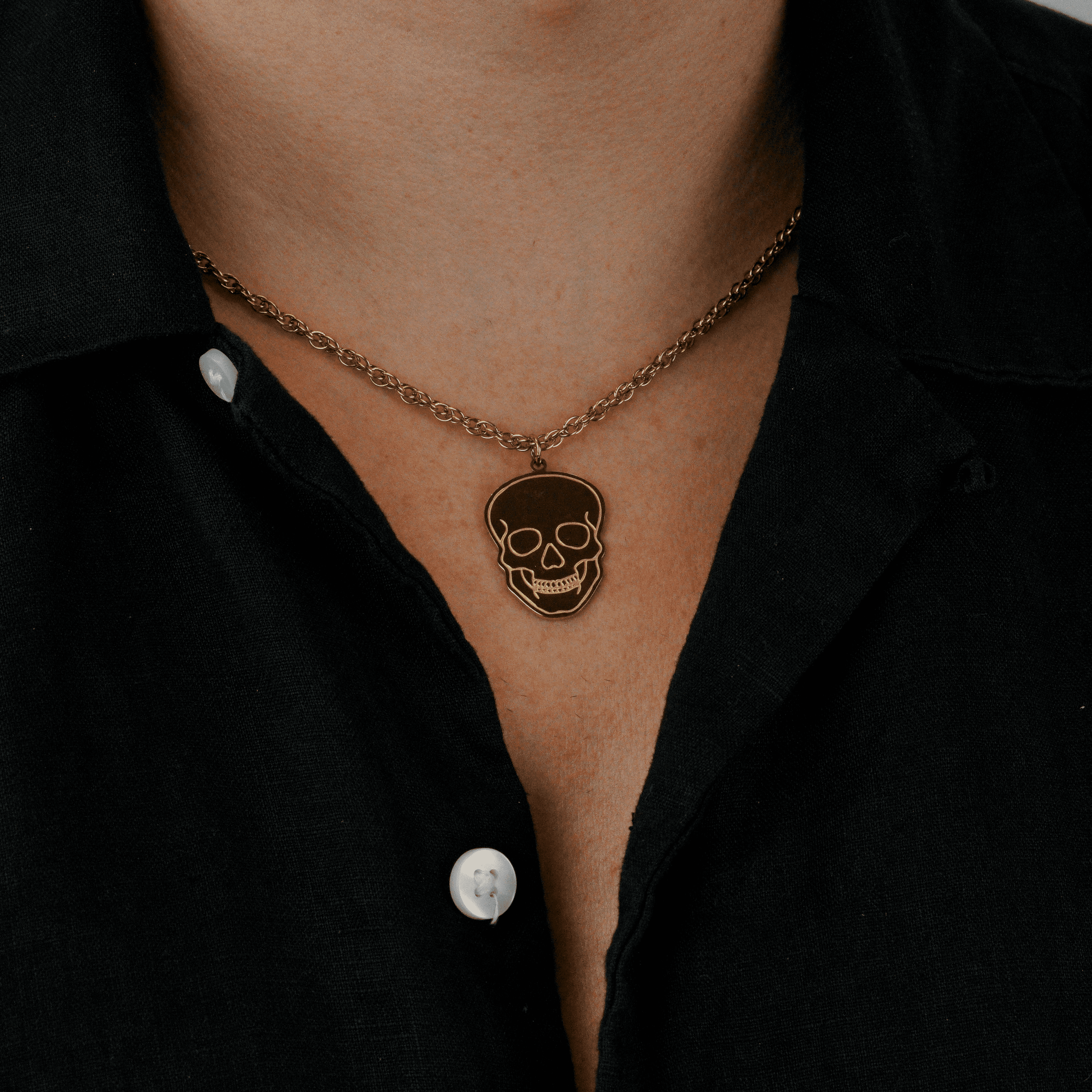 SKULL NECKLACE - GOLD