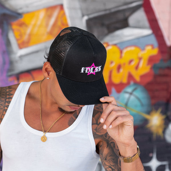 Pink Star Cap Black