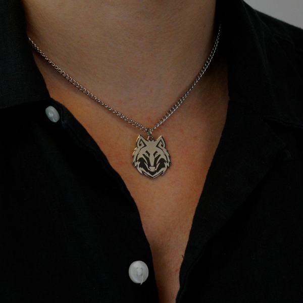 Wolf Necklace - Silver Colored
