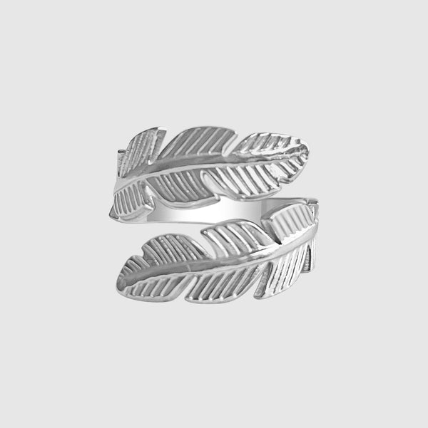 FEATHER RING - SILVER