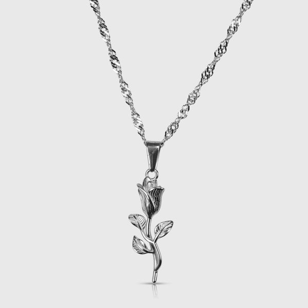 Rose Necklace - Silver