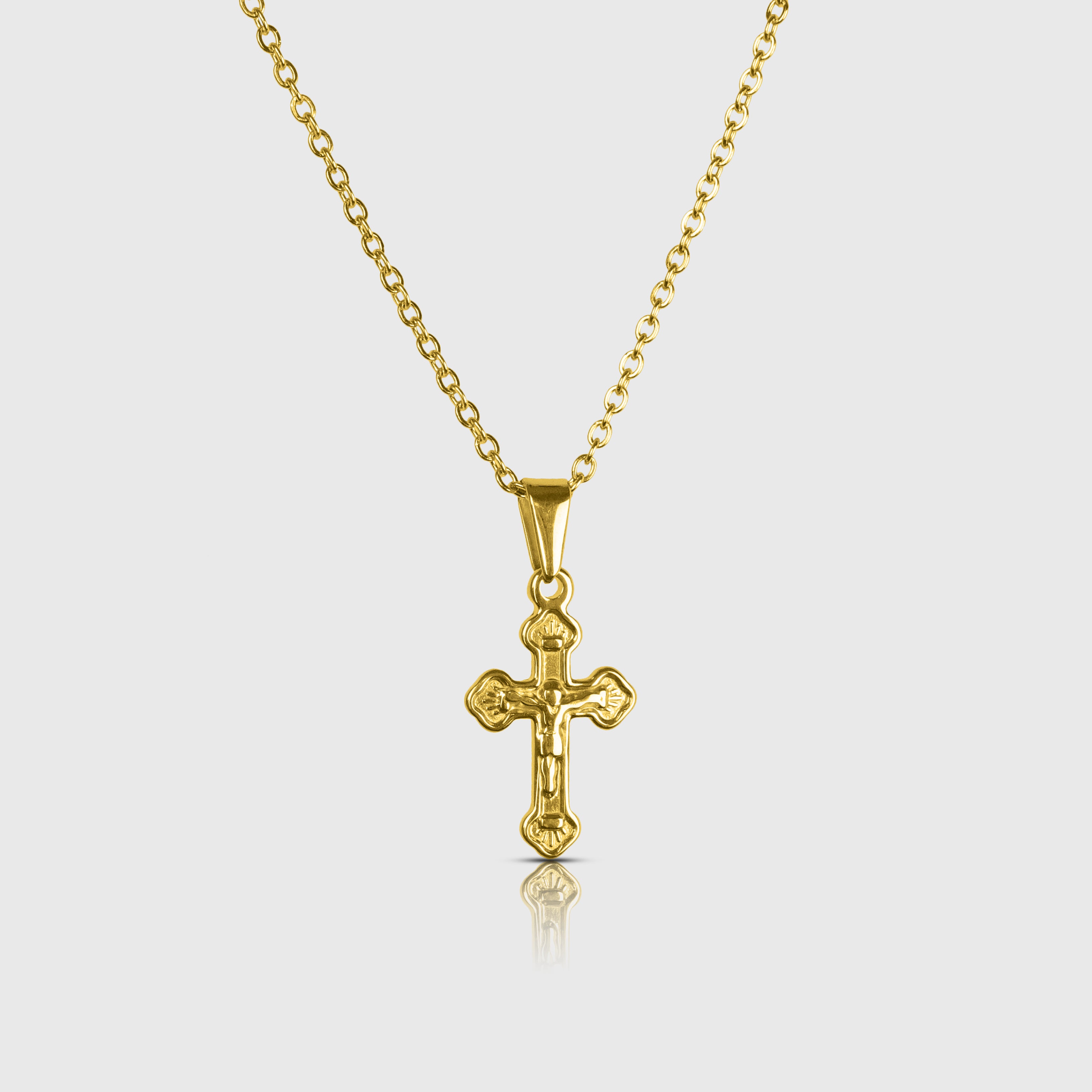 CRUCIFIX 2.0 NECKLACE - GOLD TONE