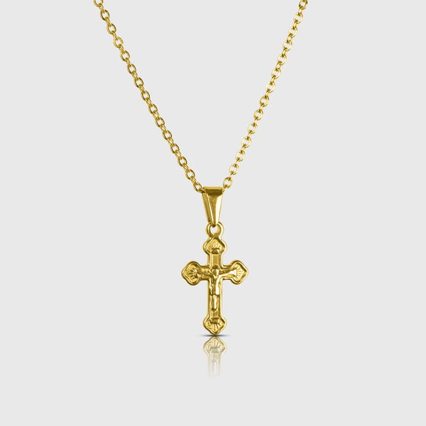 CRUCIFIX 2.0 NECKLACE - GOLD TONE